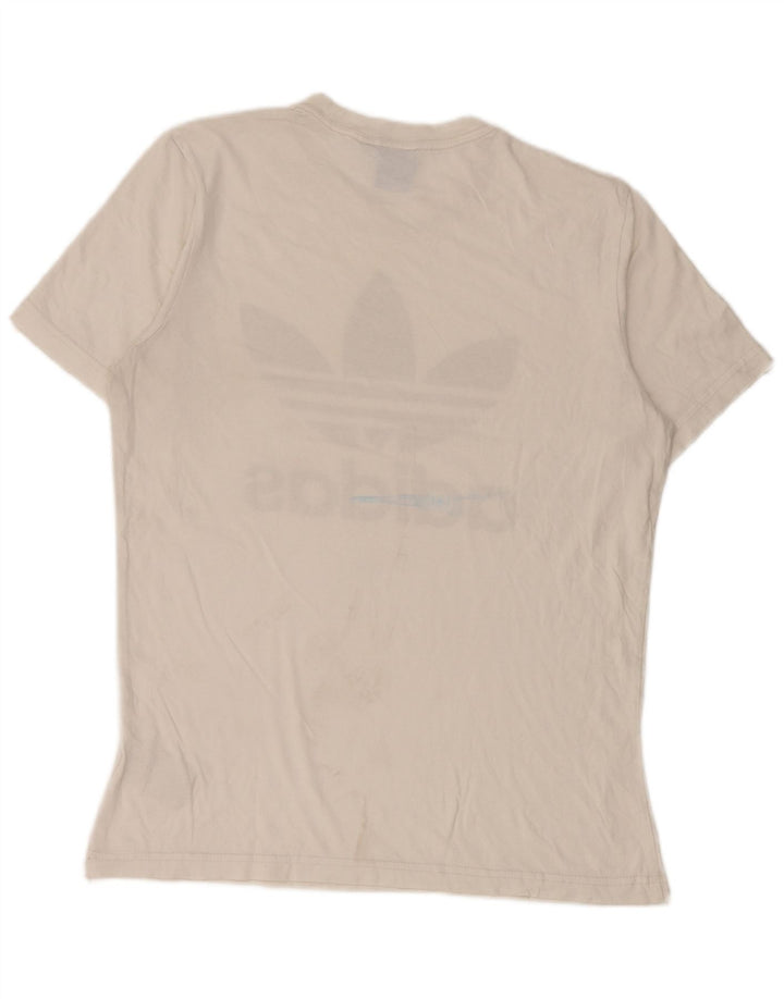 Męska koszulka z grafiką Adidas, średnia, biała bawełna