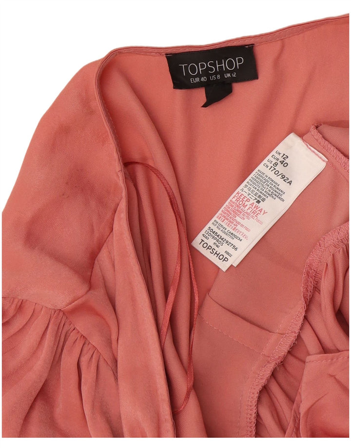 Damska bluzka koszulowa Topshop UK 12, średni różowy poliester