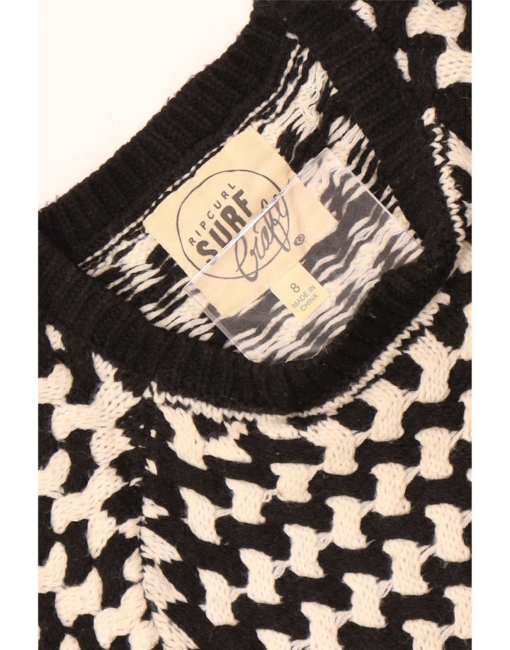 Damski sweter z okrągłym dekoltem Rip Curl US 8 w średnie czarne paski