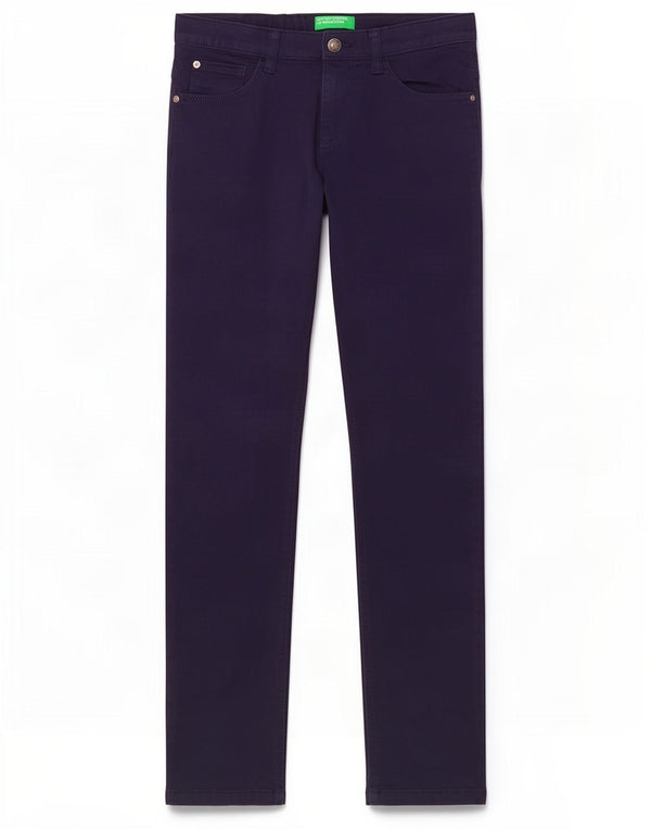 Spodnie chłopięce Benetton Slim Casual 11-12 lat 2XL W26 L29 Granatowa bawełna