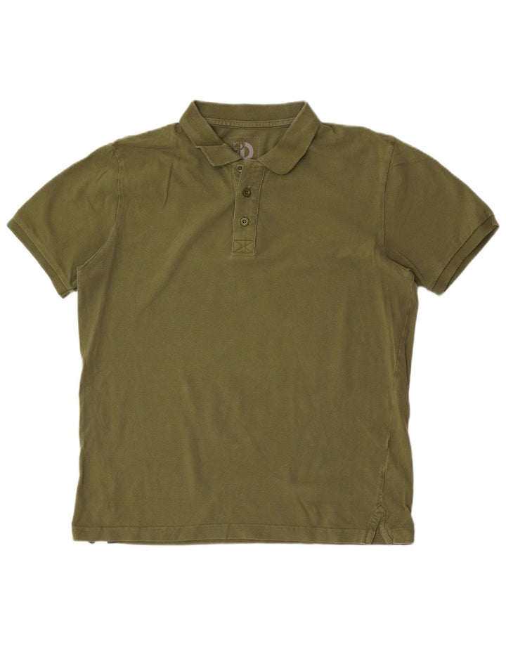 Dack's Mens Polo Shirt Large Khaki Cotton