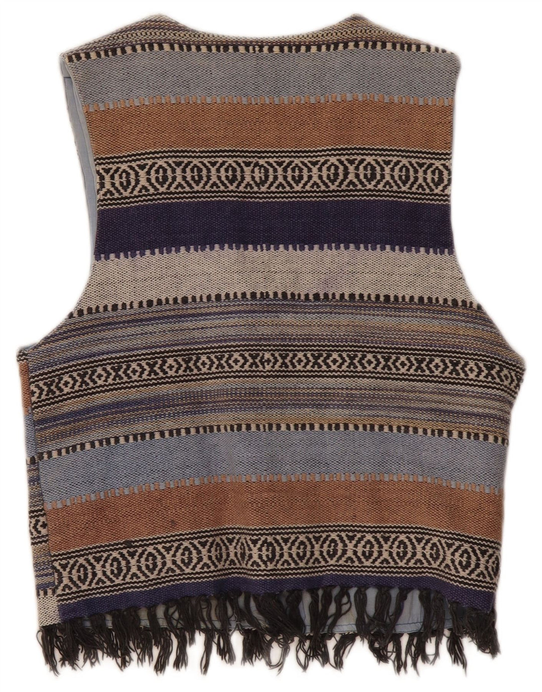 Vintage męska kamizelka średnia wielokolorowa bawełna w paski