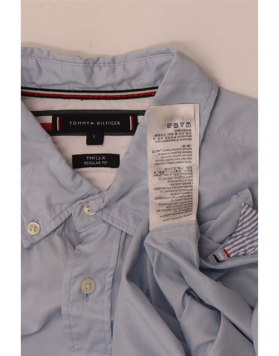 Męska koszula o regularnym kroju Tommy Hilfiger, duża, niebieska, bawełniana