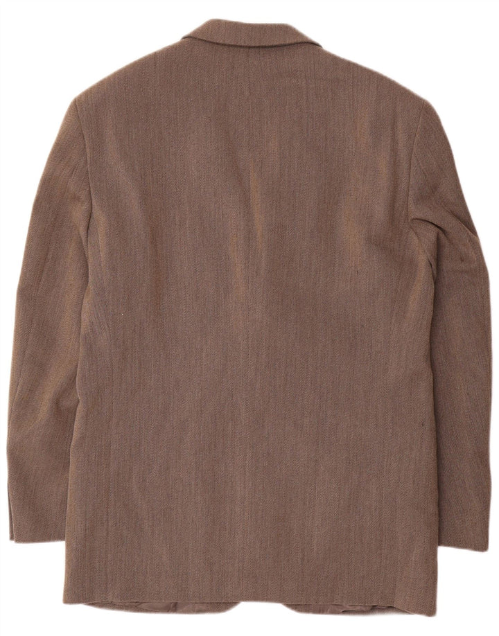 Męska marynarka zapinana na 3 guziki Kenzo IT 50 Duża brązowa wełna