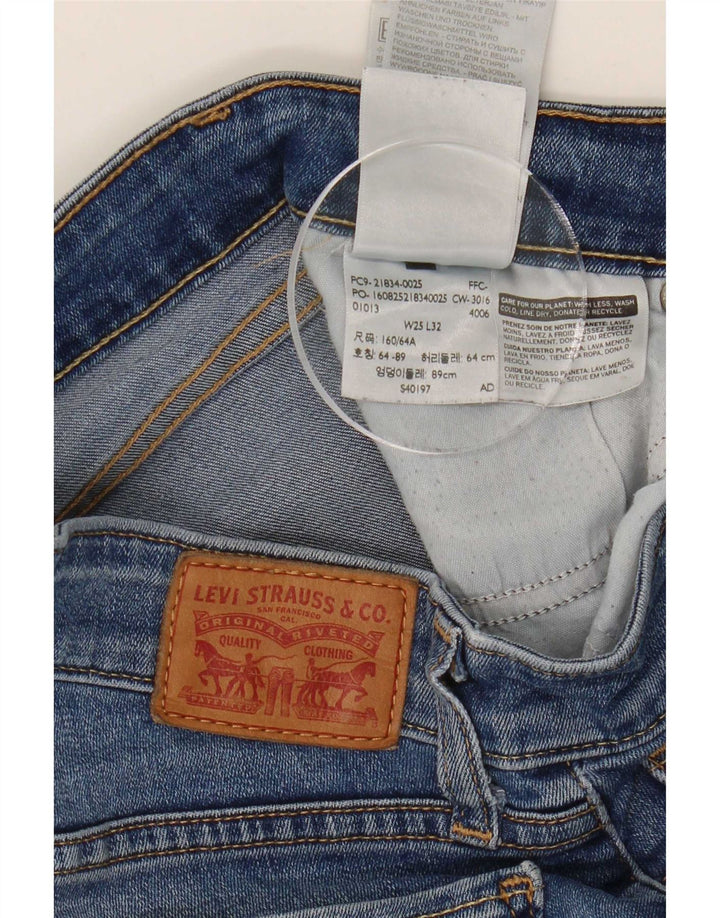 Damskie dżinsy Levi's 714 Straight W25 L32 Niebieskie bawełniane