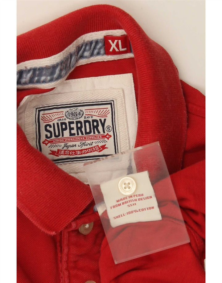 Męska koszulka polo Superdry Graphic XL, czerwona, bawełniana