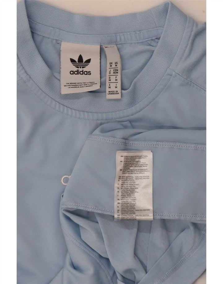 Męska koszulka graficzna Adidas Top Medium Blue Colorblock Poliester