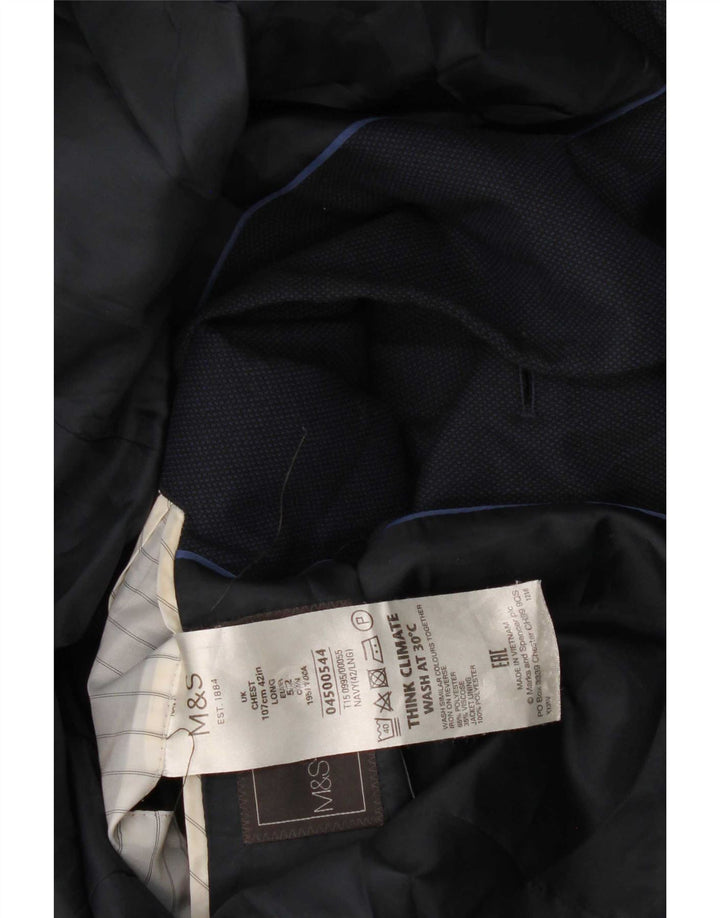 Marks & Spencer Męska marynarka zapinana na 2 guziki UK 42, duża granatowa, poliestrowa
