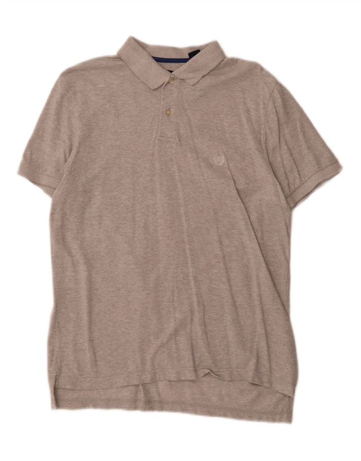 CHAPS Mens Polo Shirt Medium Grey Flecked Cotton Vintage Chaps and Second-Hand Chaps from Messina Hembry 