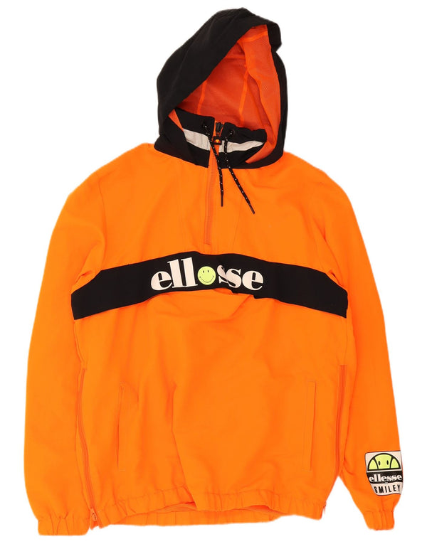 Męska kurtka Anorak z kapturem Ellesse Smiley UK 40, duży pomarańczowy blok kolorów