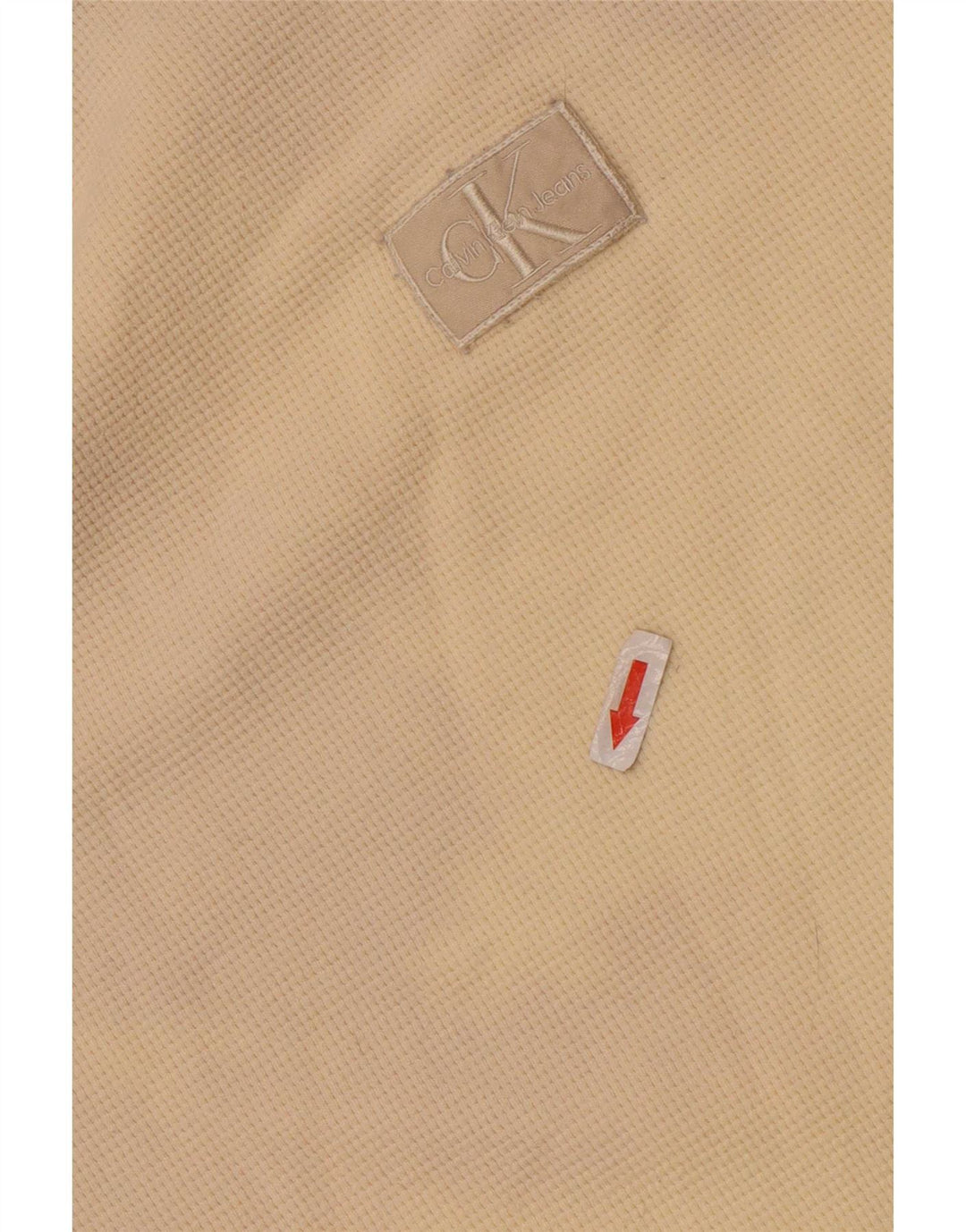 Męski top Calvin Klein z długim rękawem XL, beżowy, bawełniany