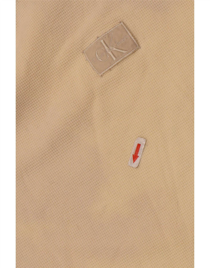 Męski top Calvin Klein z długim rękawem XL, beżowy, bawełniany