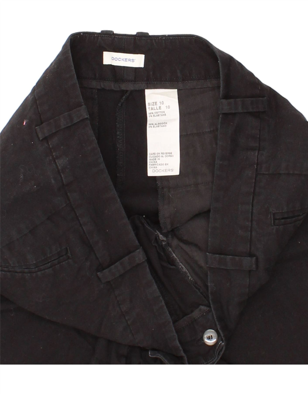 DOCKERS Womens Chino Shorts US 10 Large W34  Black Cotton Vintage Dockers and Second-Hand Dockers from Messina Hembry 