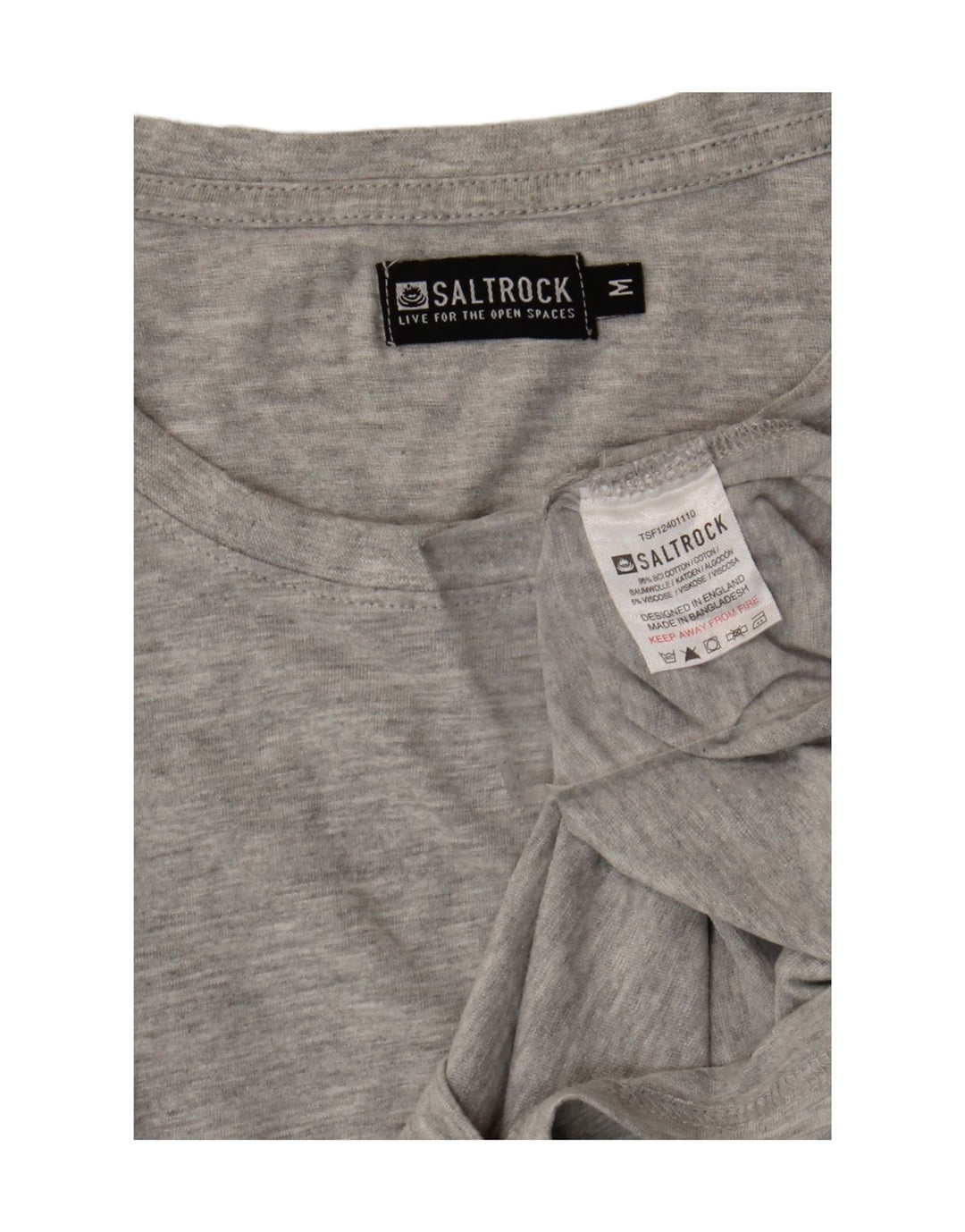 T-shirt męski Saltrock Top, średnioszary, bawełniany