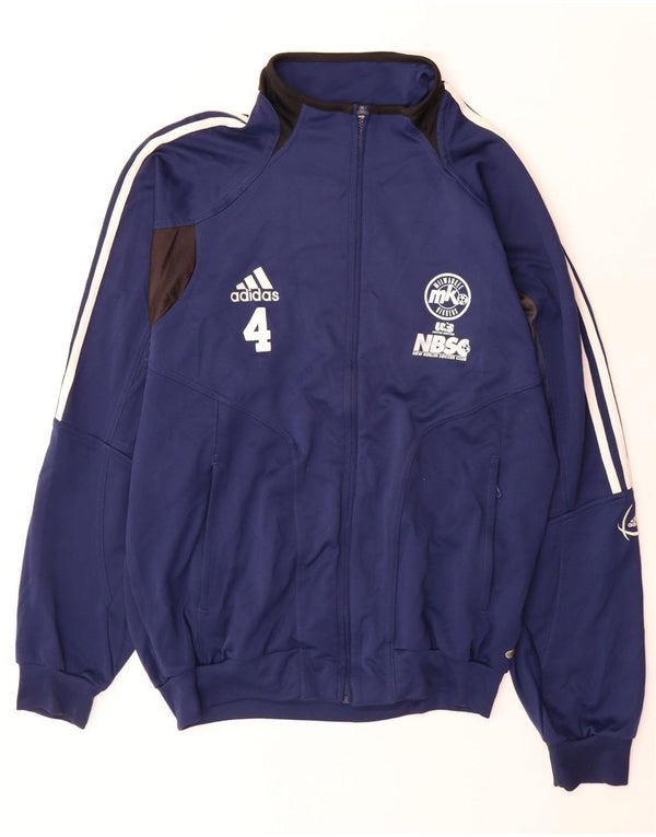 Męska kurtka dresowa Adidas UK 44/46, duża, granatowa, z blokami kolorów
