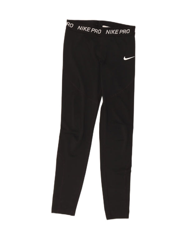Damskie legginsy Nike Graphic UK 10, małe, czarne, poliestrowe