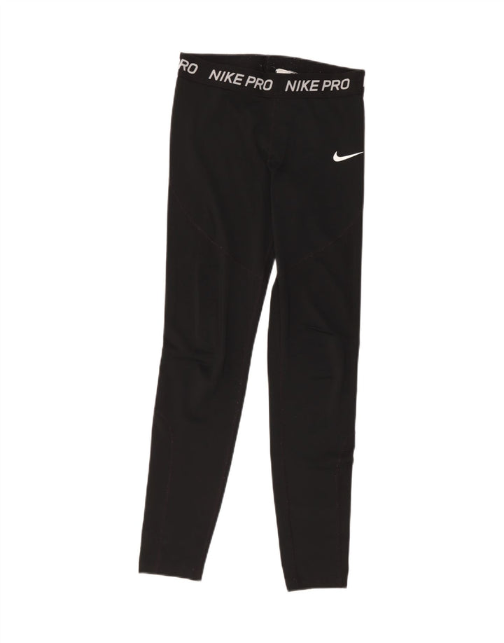 Damskie legginsy Nike Graphic UK 10, małe, czarne, poliestrowe