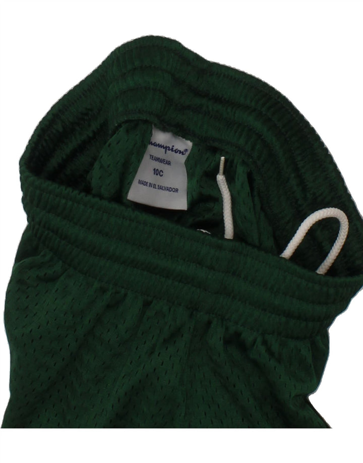 CHAMPION Boys Sport Shorts 9-10 Years  Green Polyester Vintage Champion and Second-Hand Champion from Messina Hembry 