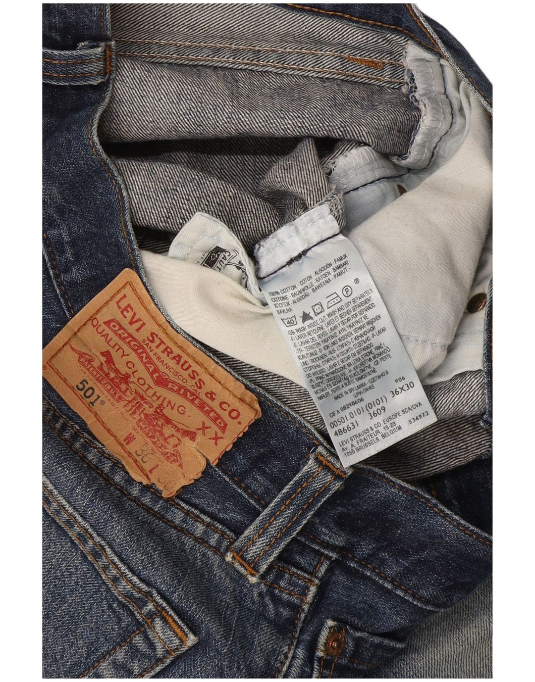 Męskie jeansy Levi's 501 Straight W36 L27 Niebieskie bawełniane