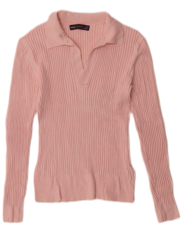 Damski sweter polo Marks & Spencer UK 10 Small Pink Wiskoza