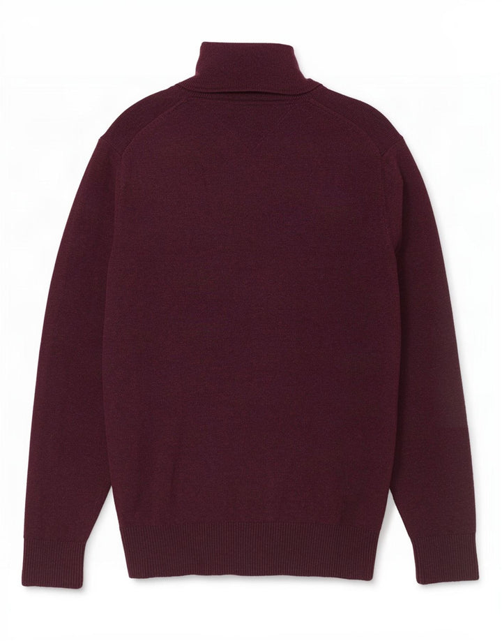 Męski sweter zapinany na guziki Tommy Hilfiger, mały, bordowy, bawełniany