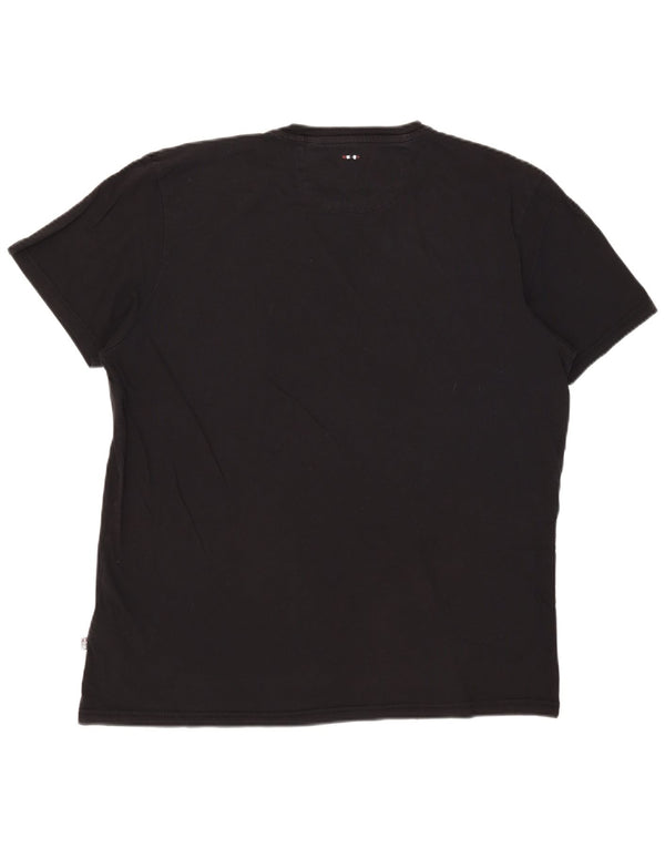 Męski T-shirt z grafiką Napapijri Top 2XL, czarna bawełna