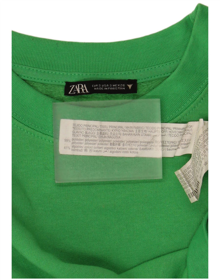 Damski sweter typu Crop Oversize Zara UK 10, mały, zielony, poliester