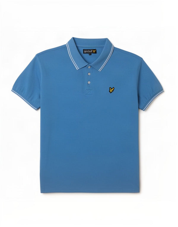 Męska koszulka polo Lyle & Scott XL, wełniana w niebieskie paski