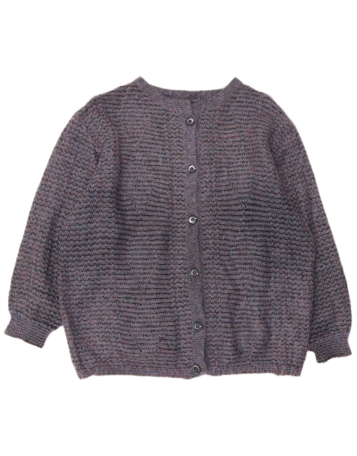 Sweter damski w stylu vintage, rozpinany UK 16, duży niebieski