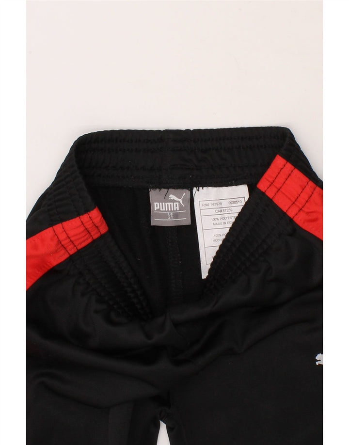 PUMA Boys Tracksuit Trousers Joggers 2-3 Years Black Colourblock Polyester Vintage Puma and Second-Hand Puma from Messina Hembry 