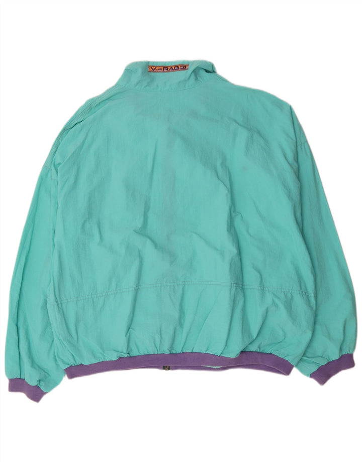 Vintage męska bluza dresowa XL niebieska geometryczna poliamid