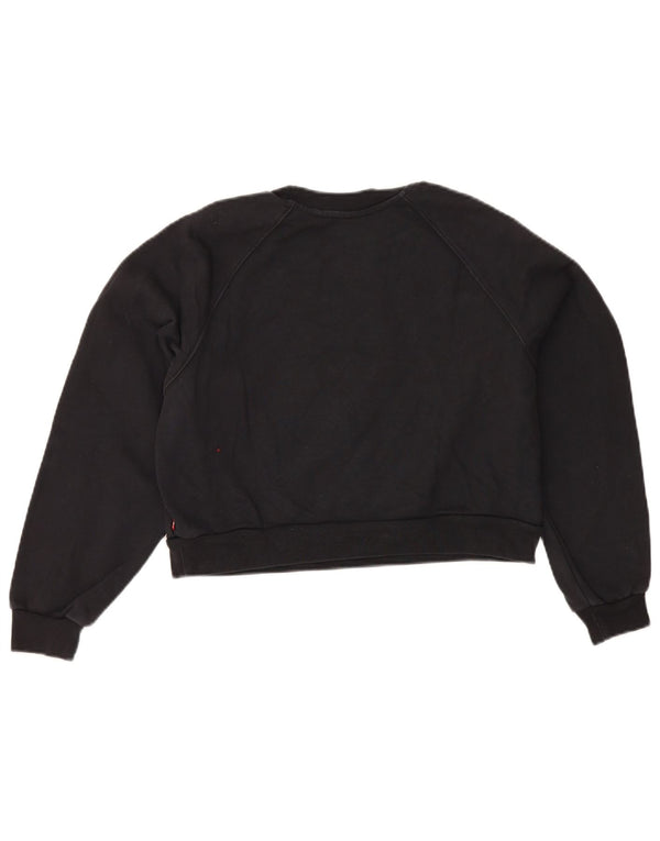 Damska bluza Levi's Oversize Crop Graphic Jumper UK 6 XS Czarna bawełna