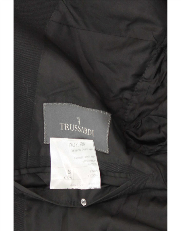 Męska marynarka zapinana na 2 guziki Trussardi IT 52 XL Czarna wełna