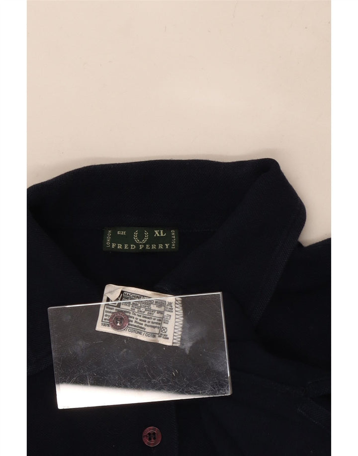 Koszula damska z krótkim rękawem FRED PERRY UK 18 XL, granatowa, bawełniana