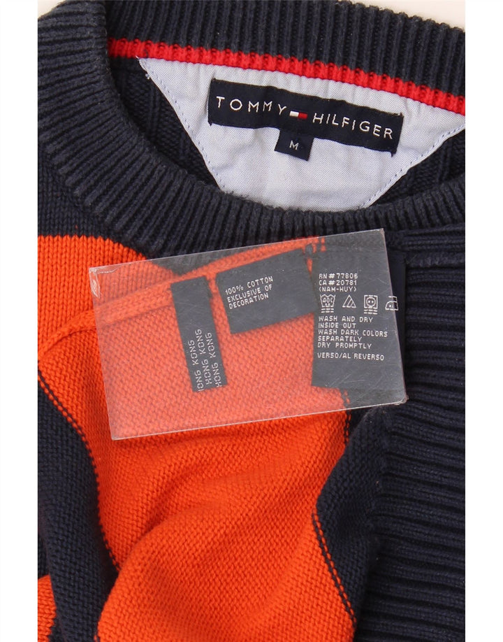 Męski sweter z wycięciem pod szyją Tommy Hilfiger, średni granatowy, blok kolorów