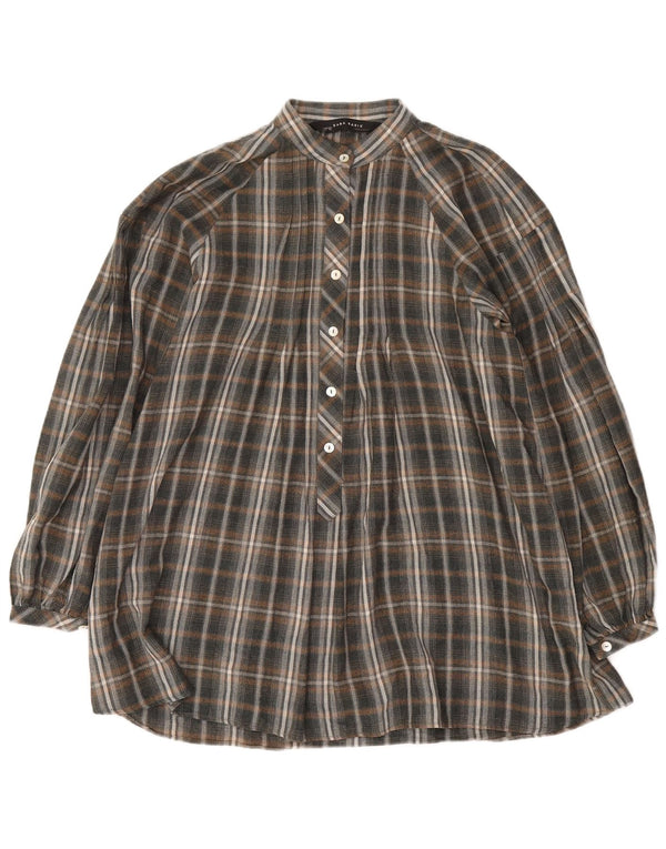 Damska koszula pulowerowa o długim kroju i luźnym kroju Zara UK 14, średnia szara kratka