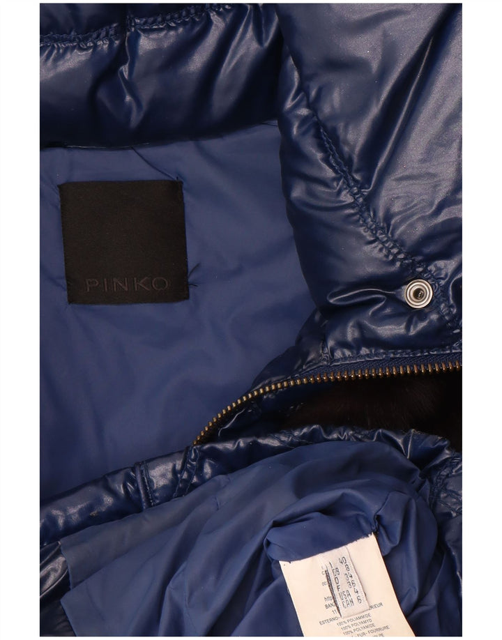 Damska ocieplana kurtka PINKO UK 8, mała, granatowa, poliamid