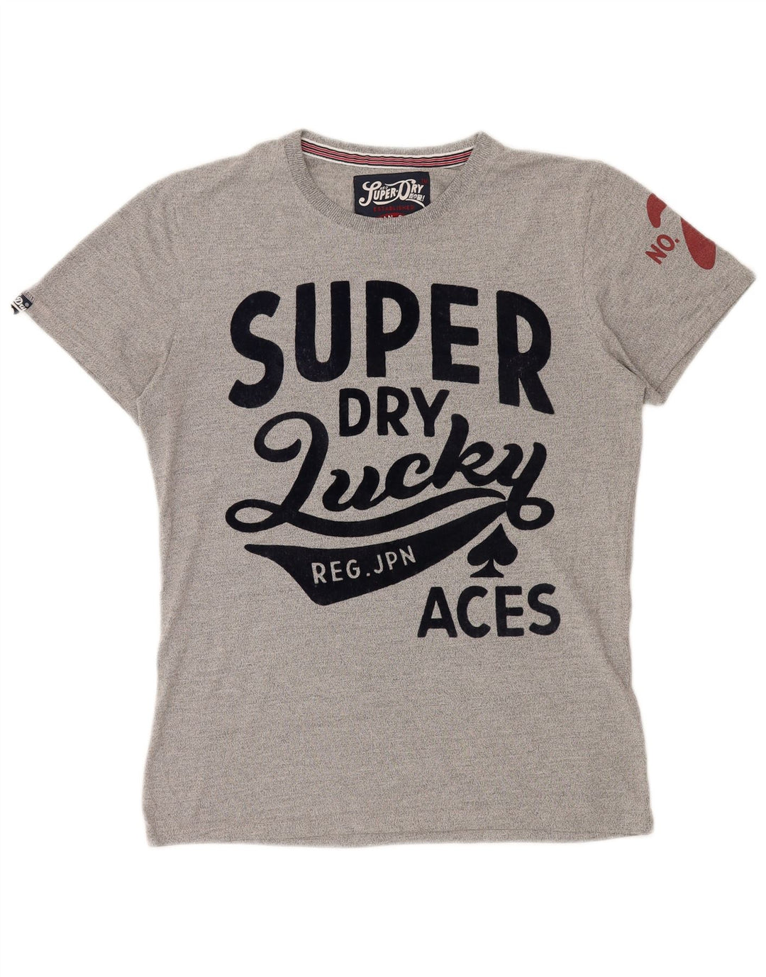 Męska koszulka z grafiką SUPERDRY, średnia szara bawełna