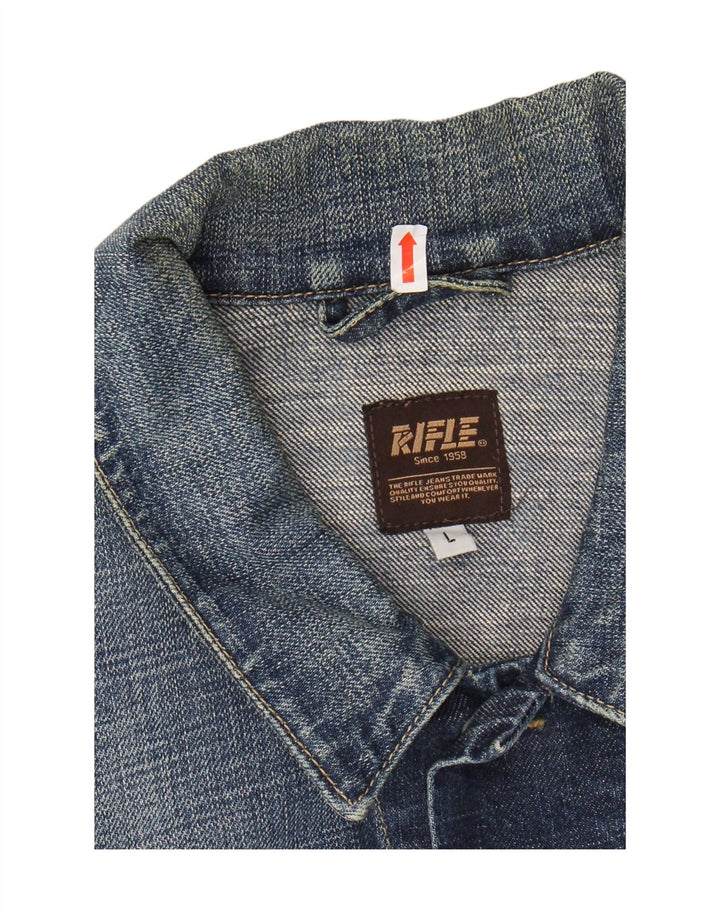 Damska kurtka dżinsowa RIFLE UK 16, duża, niebieska, bawełniana