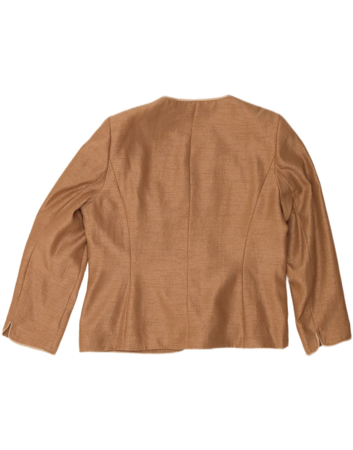 Damska marynarka zapinana na 1 guzik Jacques Vert UK 22 3XL Beżowy poliester