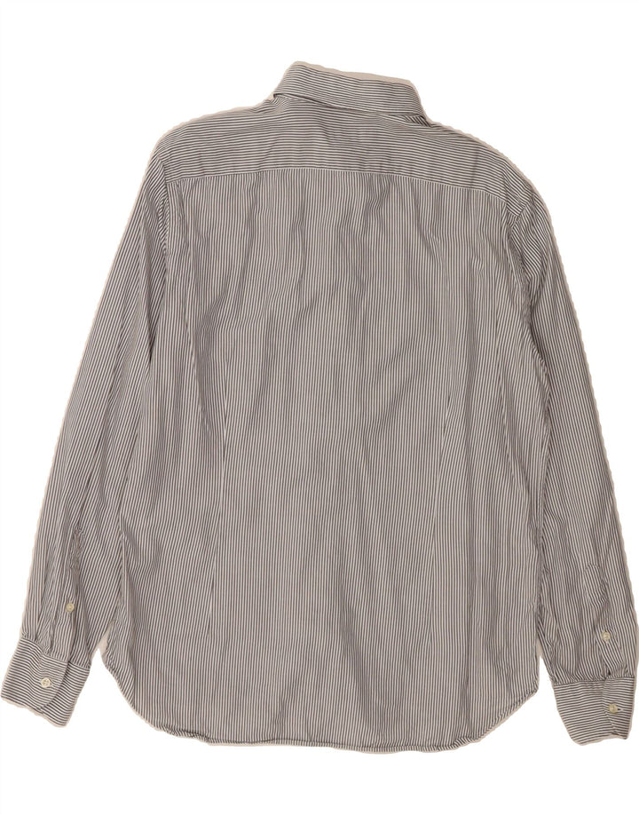 MASSIMO DUTTI Mens Tailored Fit Shirt Large Grey Pinstripe Cotton Vintage Massimo Dutti and Second-Hand Massimo Dutti from Messina Hembry 