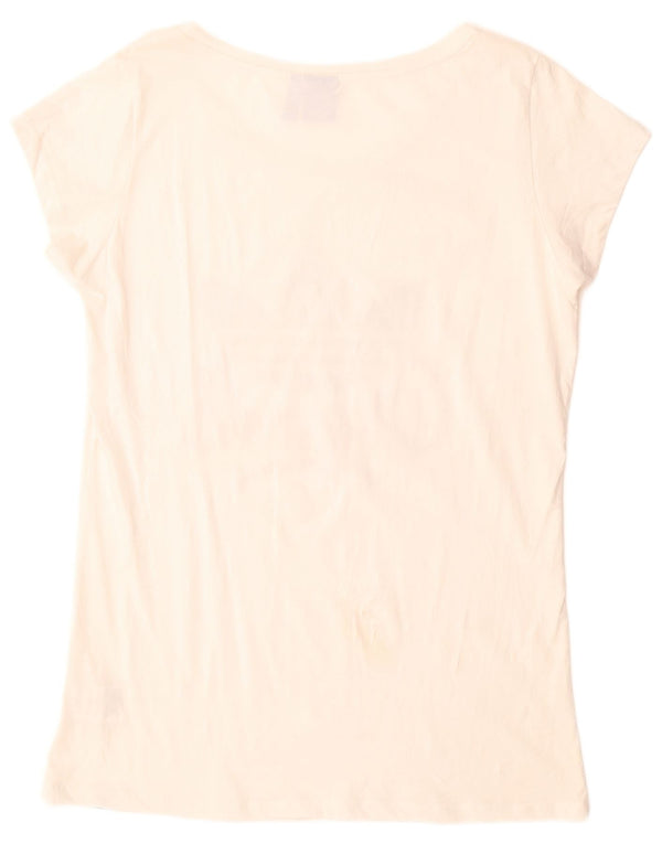 Damska koszulka ADIDAS z grafiką o długim kroju, UK 22 XL, biała bawełna