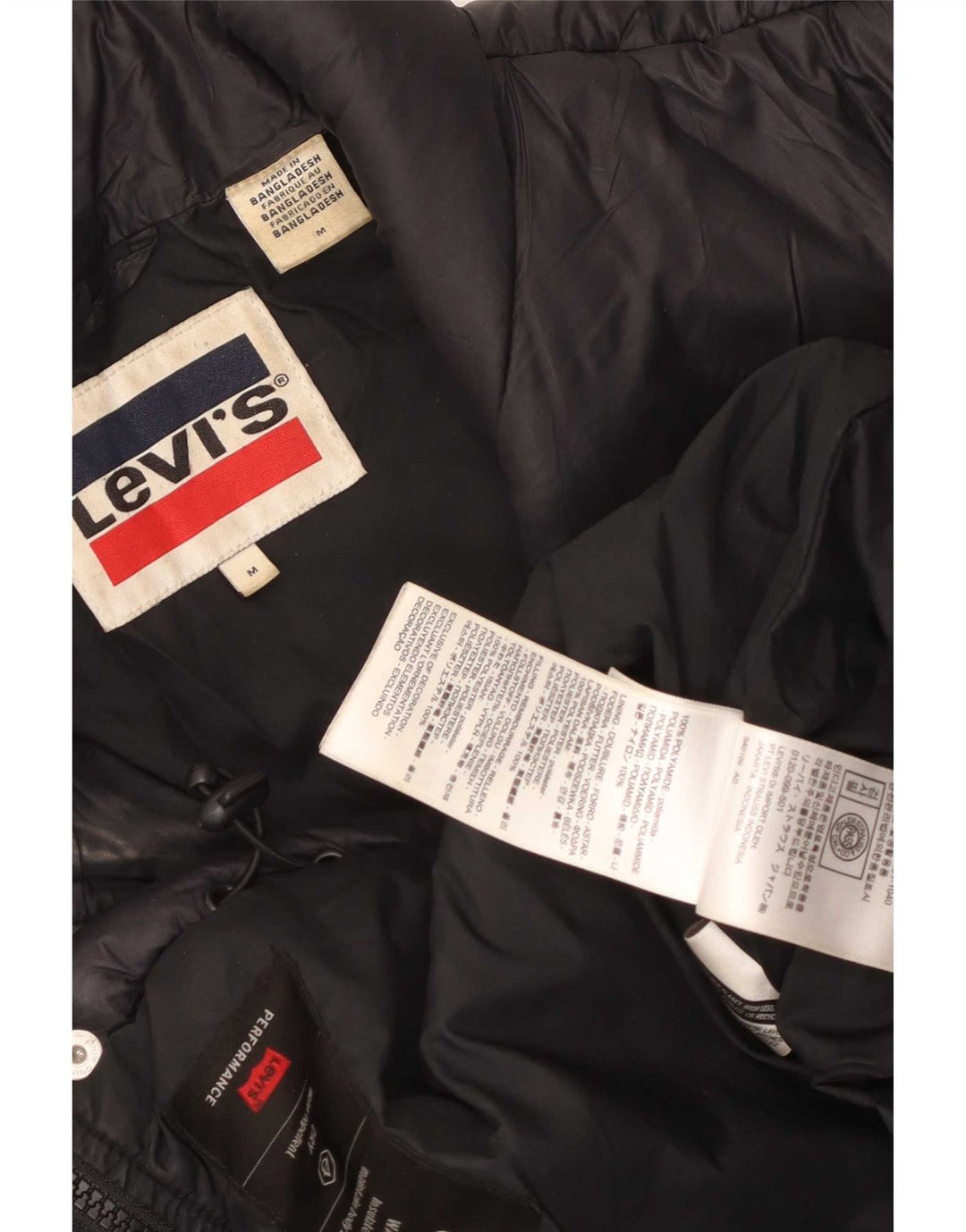 Męska ocieplana kurtka Levi's UK 38 Średni czarny poliamid