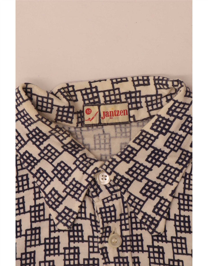 Jantzen Męska koszulka polo IT 50 Średnia czarna geometryczna