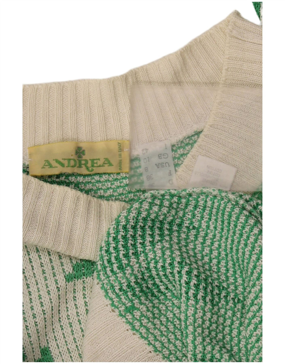 Sweter damski w stylu vintage, z dekoltem w łódkę, UK 10, mały, biały, akrylowy