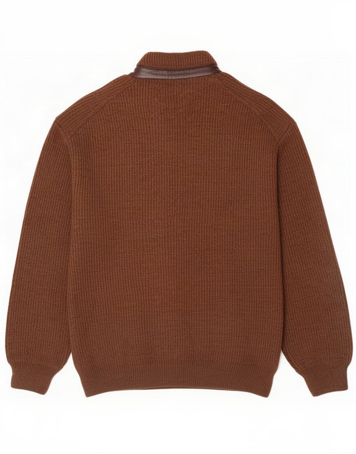 Sweter męski Marek, duży, brązowy, akrylowy