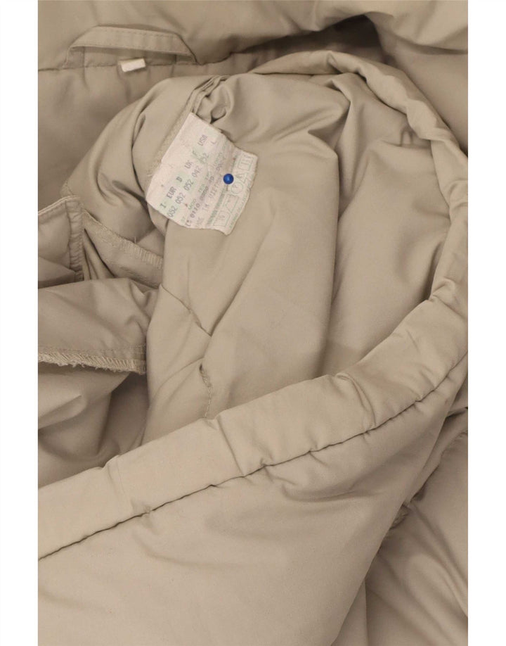 Męska wyściełana kurtka z kapturem w stylu vintage UK 42 XL Beżowy poliester
