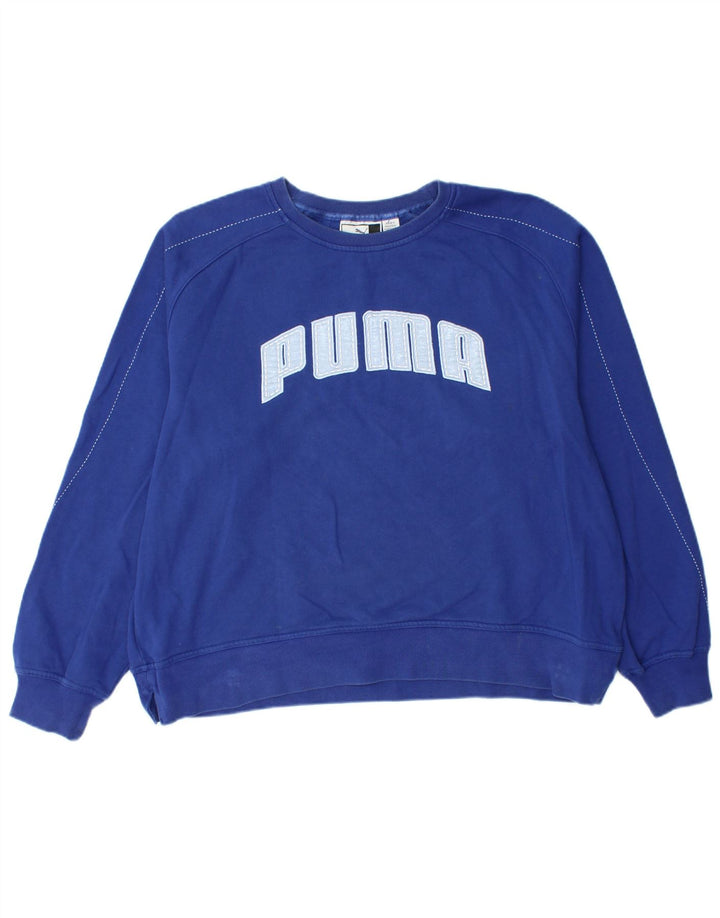 Damski sweter oversize PUMA z grafiką UK 14, średni niebieski, bawełniany