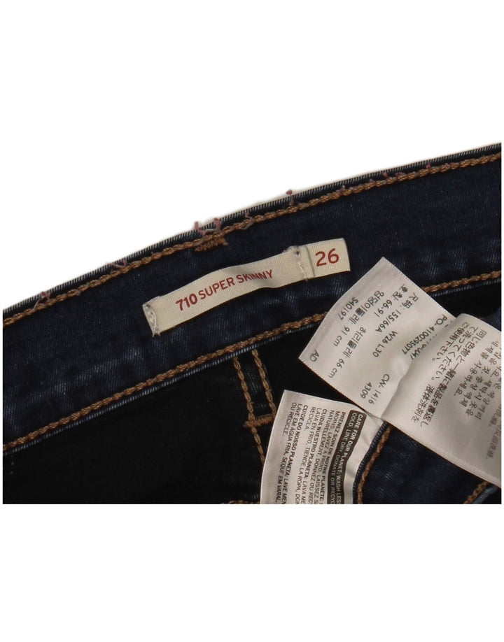 Damskie jeansy LEVI'S 710 Super Skinny W26 L30 Granatowy poliester