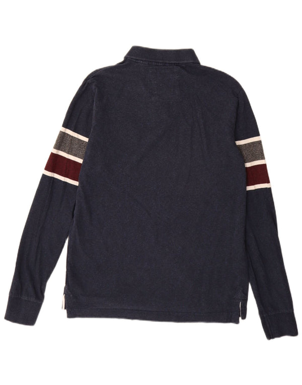 Męska koszulka polo do rugby Superdry z grafiką, duża, granatowa, bawełniana w bloki kolorów